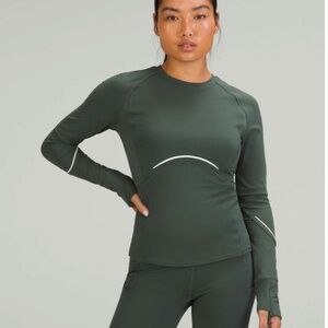 NWT Lululemon Athletica Rulu Reflective Running Long Sleeve Shirt Smoked Spruce